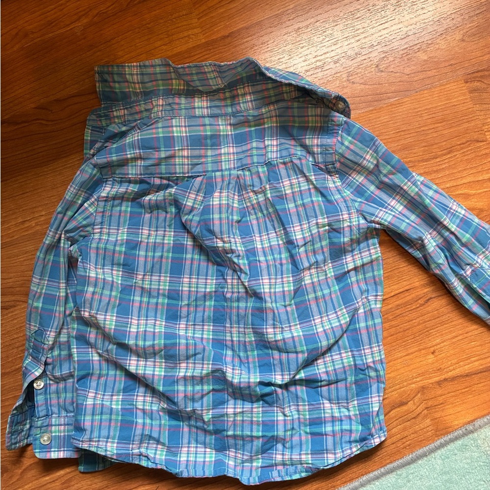 Vineyard Vines Blue and Teal Plaid Whale Shirt - Picture 4 of 4